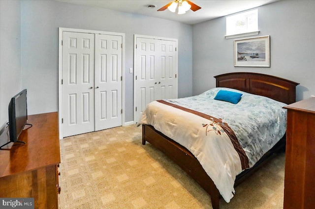 17 Shelly Dr, Reading, PA 19608 - carpeted bedroom with multiple closets and ceiling fan