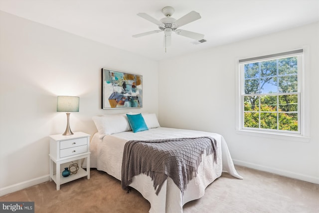 4410 S Pershing Ct, Arlington, VA 22204 - bedroom featuring light colored carpet, baseboards, and ceiling fan