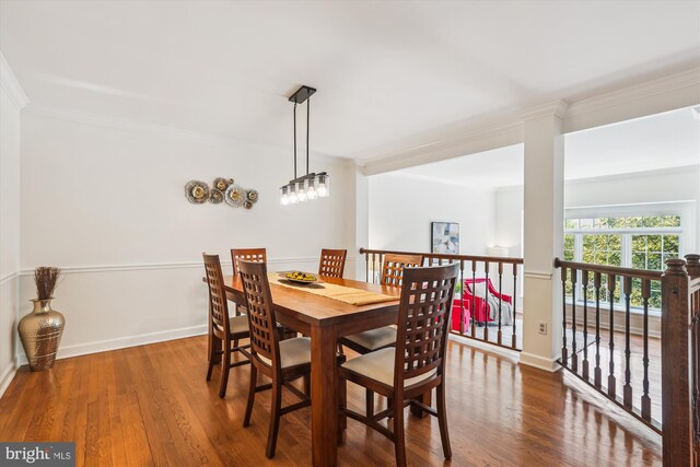 4410 S Pershing Ct, Arlington, VA 22204 - dining area with ornamental molding, wood finished floors, and baseboards