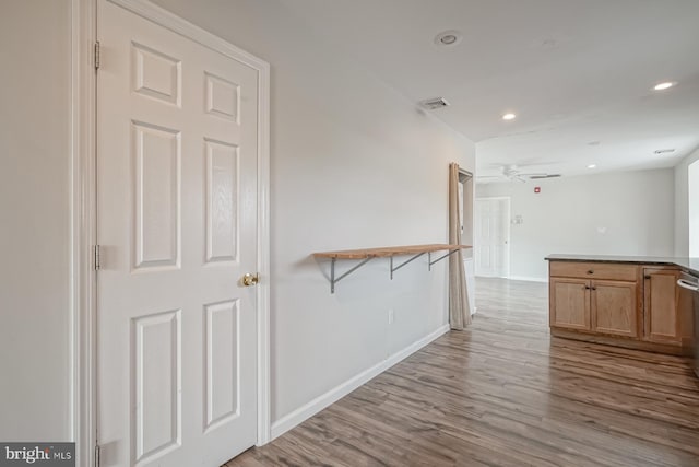 318 12th St, Hammonton, NJ 08037 - hallway featuring wood finished floors, recessed lighting, and baseboards