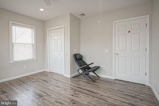 318 12th St, Hammonton, NJ 08037 - unfurnished room featuring wood finished floors, baseboards, recessed lighting, and ceiling fan