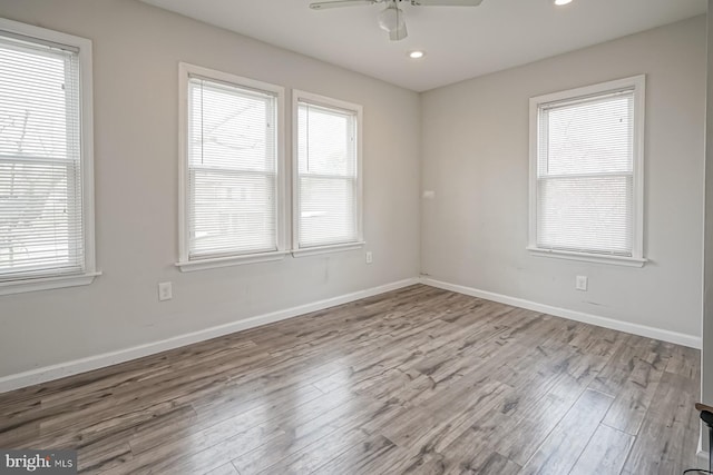 318 12th St, Hammonton, NJ 08037 - spare room with ceiling fan, wood finished floors, baseboards, and recessed lighting