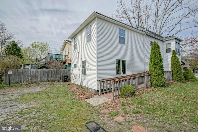 318 12th St, Hammonton, NJ 08037 - view of side of property with a wooden deck