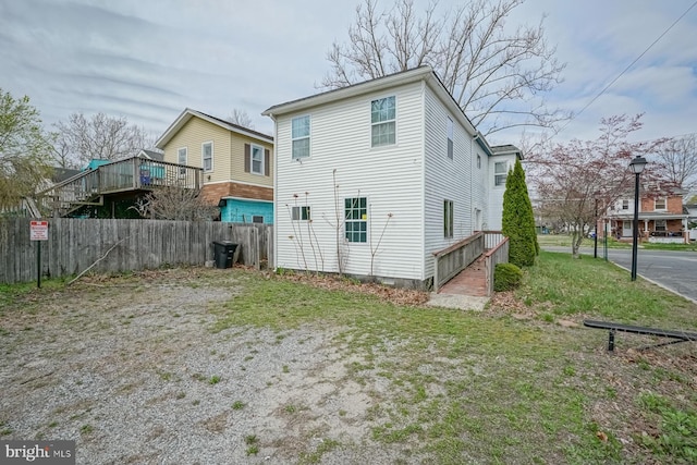 318 12th St, Hammonton, NJ 08037 - rear view of property with a deck