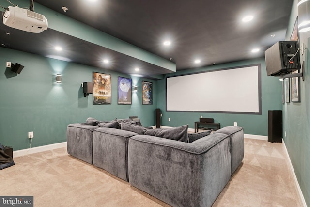 14520 Fairdale Rd, Silver Spring, MD 20905 - cinema featuring light colored carpet, recessed lighting, and baseboards