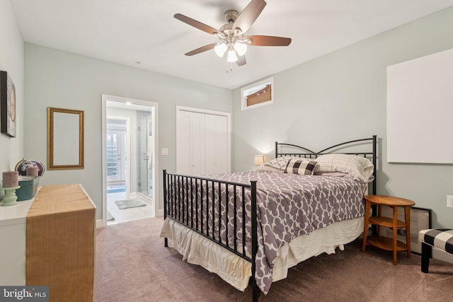 14520 Fairdale Rd, Silver Spring, MD 20905 - carpeted bedroom with a closet and a ceiling fan