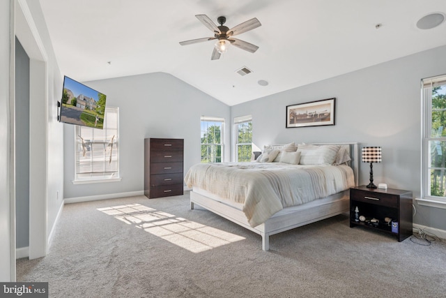 14520 Fairdale Rd, Silver Spring, MD 20905 - carpeted bedroom with lofted ceiling, baseboards, and ceiling fan
