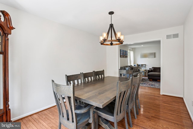 1112 Cornwallis Way, Collegeville, PA 19426 - dining space with a chandelier, wood finished floors, and baseboards
