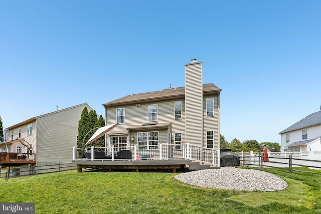 1112 Cornwallis Way, Collegeville, PA 19426 - back of property with a chimney and a wooden deck