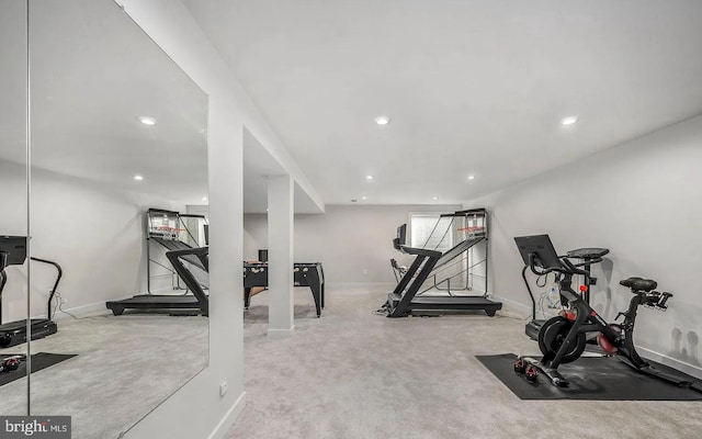 202 Grisham Rd, Stafford, VA 22554 - workout area with carpet flooring and recessed lighting