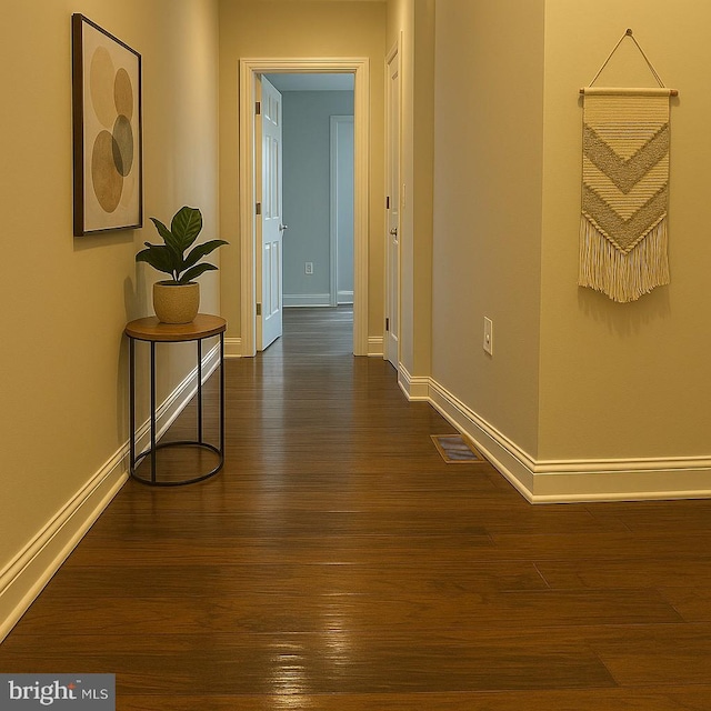 5603 Florence Ave, Philadelphia, PA 19143 - hallway with dark wood-style floors and baseboards