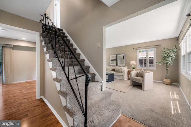 3011 Spark Ln, Bowie, MD 20715 - stairway with wood finished floors and baseboards