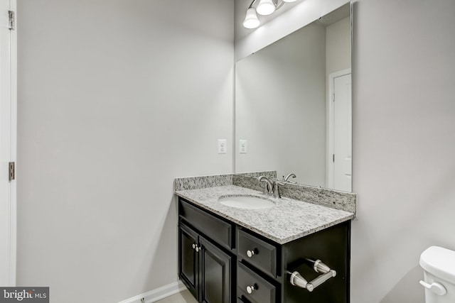 9608 Julia Ln, Owings Mills, MD 21117 - bathroom featuring vanity, toilet, and baseboards
