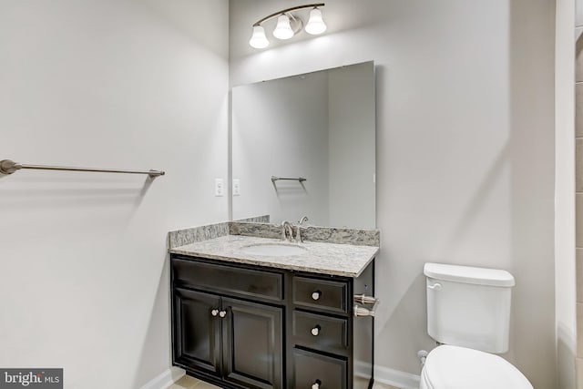 9608 Julia Ln, Owings Mills, MD 21117 - bathroom with vanity, toilet, and baseboards