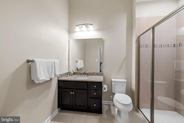 9608 Julia Ln, Owings Mills, MD 21117 - full bathroom featuring toilet, tile patterned floors, vanity, and a shower stall