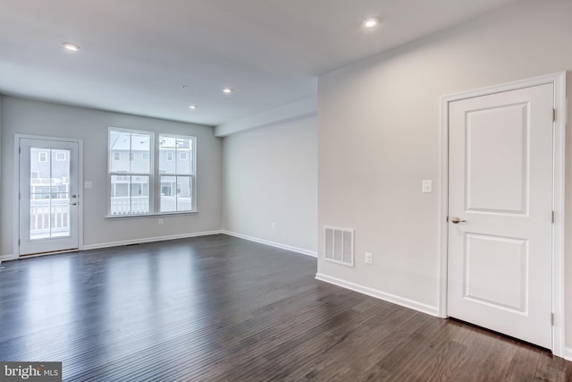 9608 Julia Ln, Owings Mills, MD 21117 - unfurnished room featuring dark wood finished floors, baseboards, and recessed lighting