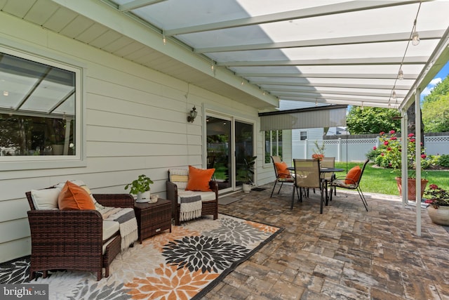95 Meadowfield Dr, Southampton, PA 18966 - view of patio with outdoor dining space, a pergola, and outdoor lounge area