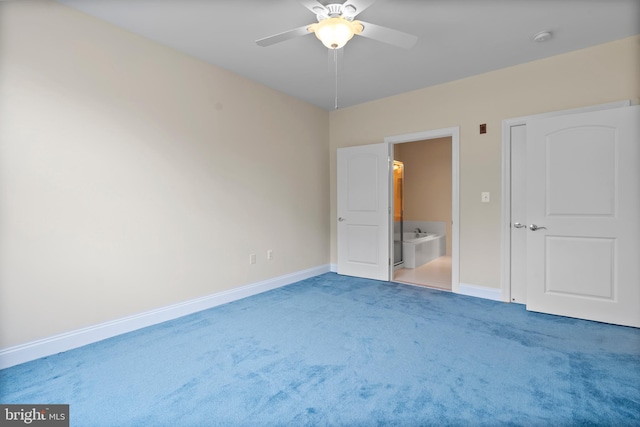 902 Macphail Woods Xing Unit 2I, Bel Air, MD 21015 - unfurnished bedroom featuring carpet flooring, baseboards, ensuite bath, and a ceiling fan