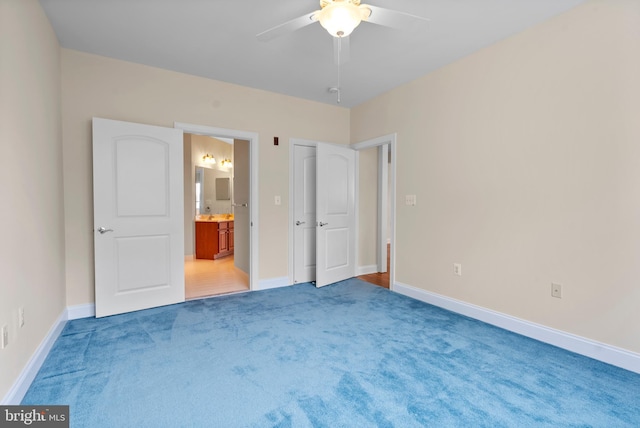 902 Macphail Woods Xing Unit 2I, Bel Air, MD 21015 - unfurnished bedroom with light colored carpet, ensuite bathroom, baseboards, and ceiling fan