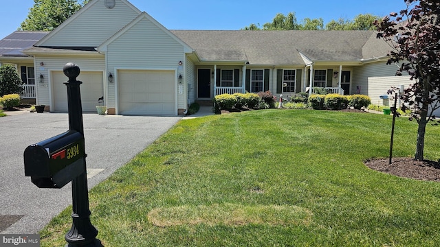 5934 Tappan Ln, Salisbury, MD 21801 - view of front of home featuring an attached garage, driveway, a front yard, and a shingled roof