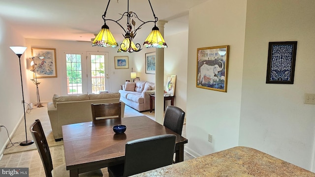 5934 Tappan Ln, Salisbury, MD 21801 - dining space with a chandelier and baseboards