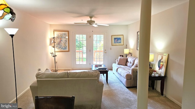 5934 Tappan Ln, Salisbury, MD 21801 - carpeted living area featuring a ceiling fan and baseboards