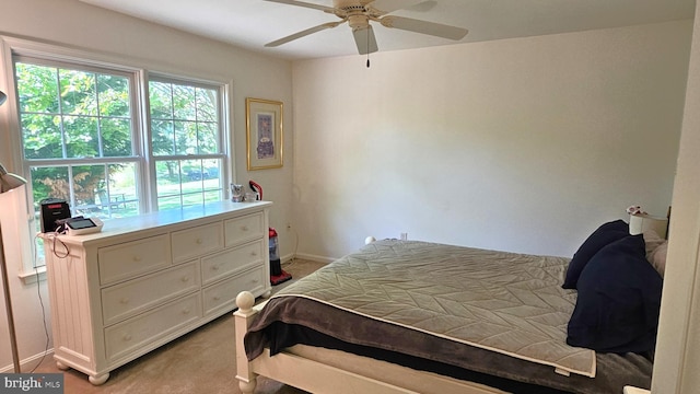 5934 Tappan Ln, Salisbury, MD 21801 - bedroom featuring light carpet, baseboards, and a ceiling fan