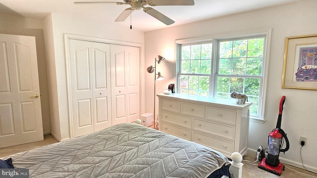 5934 Tappan Ln, Salisbury, MD 21801 - bedroom featuring a closet, multiple windows, a ceiling fan, and baseboards