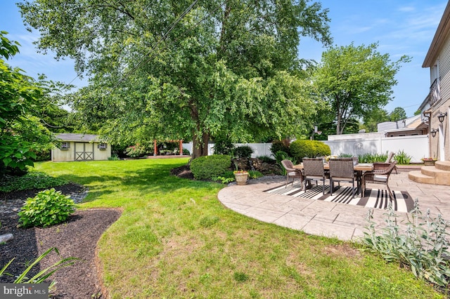 231 Rogers, Eagleville, PA 19403 - view of yard featuring a patio area, an outbuilding, and outdoor dining area