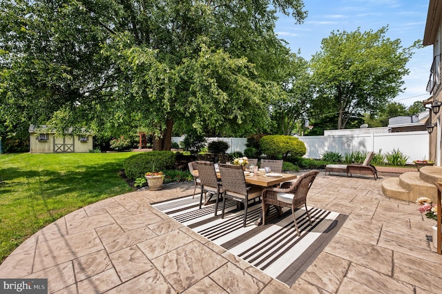 231 Rogers, Eagleville, PA 19403 - view of patio / terrace featuring outdoor dining area and an outdoor structure