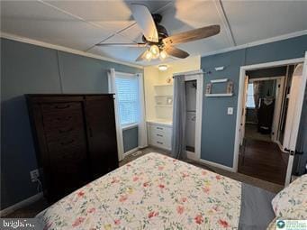333 Decker Ferry Rd, Mount Bethel, PA 18343 - bedroom with ornamental molding and a ceiling fan