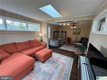 333 Decker Ferry Rd, Mount Bethel, PA 18343 - living area featuring a skylight and wood finished floors