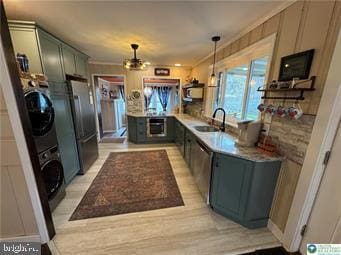 333 Decker Ferry Rd, Mount Bethel, PA 18343 - kitchen with light wood-type flooring, light countertops, a sink, and stainless steel appliances