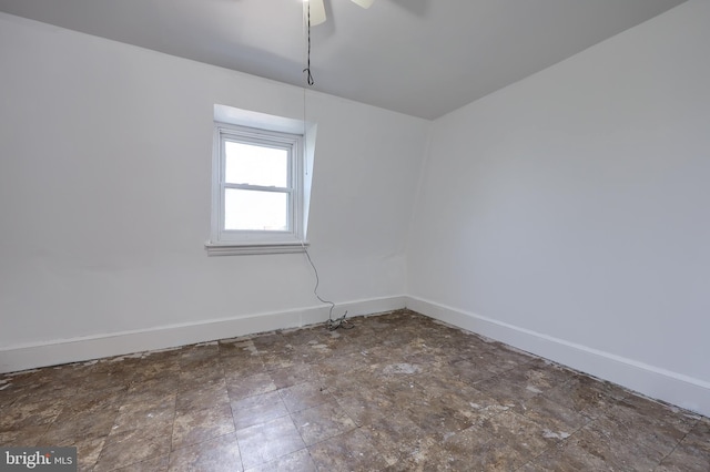 753 N 12th St, Reading, PA 19604 - spare room featuring stone finish floors and ceiling fan