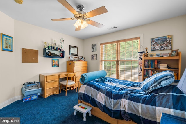 505 Sherwood Mills Ct, Sandy Spring, MD 20860 - bedroom with carpet floors, baseboards, and ceiling fan