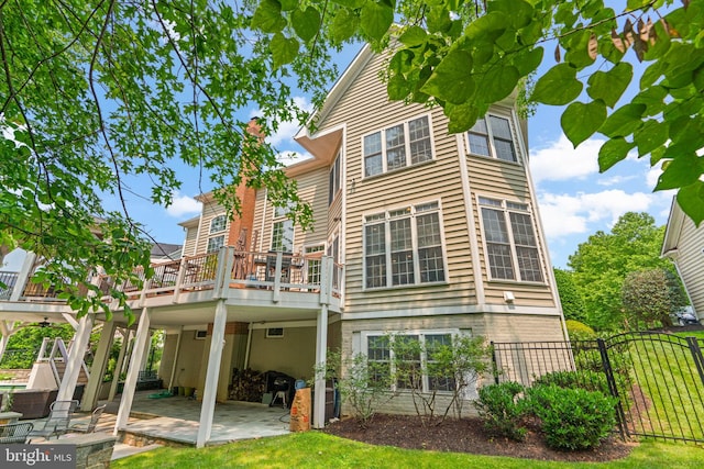 505 Sherwood Mills Ct, Sandy Spring, MD 20860 - back of house with a wooden deck, a patio area, and stairs