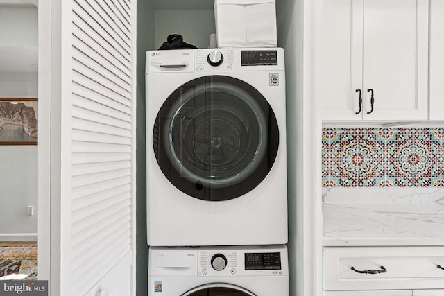 2254 12th St NW, Washington, DC 20009 - laundry area with estacked washer and dryer