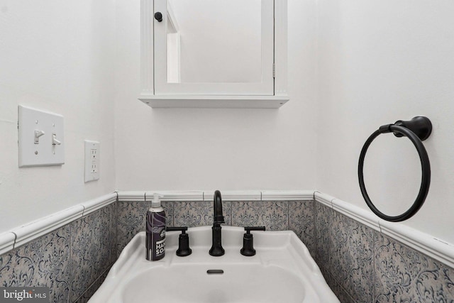 2254 12th St NW, Washington, DC 20009 - bathroom with a wainscoted wall and a sink