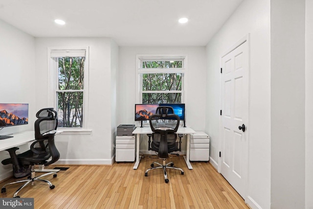 2254 12th St NW, Washington, DC 20009 - office featuring healthy amount of natural light, hardwood / wood-style flooring, baseboards, and recessed lighting