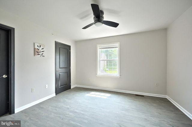 555 Kentwell Dr, York, PA 17406 - unfurnished bedroom with wood finished floors and a ceiling fan