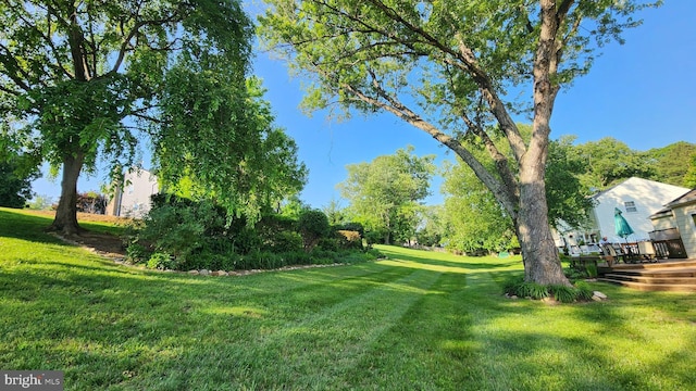 15204 Watergate Rd, Silver Spring, MD 20905 - view of grassy yard featuring a deck