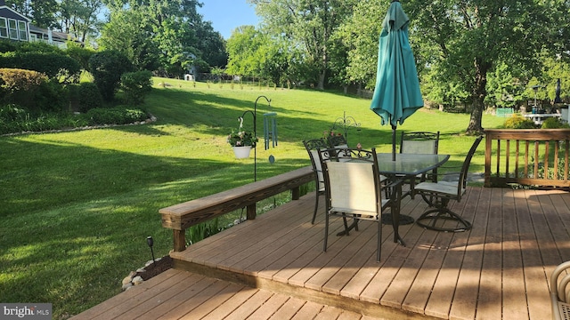 15204 Watergate Rd, Silver Spring, MD 20905 - wooden deck featuring a yard and outdoor dining area