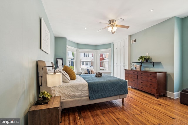 152 W Sharpnack St, Philadelphia, PA 19119 - bedroom featuring hardwood / wood-style floors, a ceiling fan, recessed lighting, and baseboards
