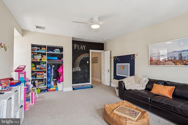 152 W Sharpnack St, Philadelphia, PA 19119 - carpeted living area featuring ceiling fan and baseboards