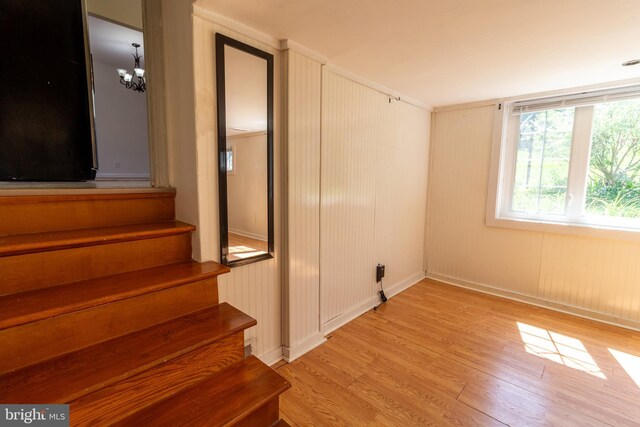 1545 Shoemaker Rd, Abington, PA 19001 - stairway featuring wood finished floors and a chandelier