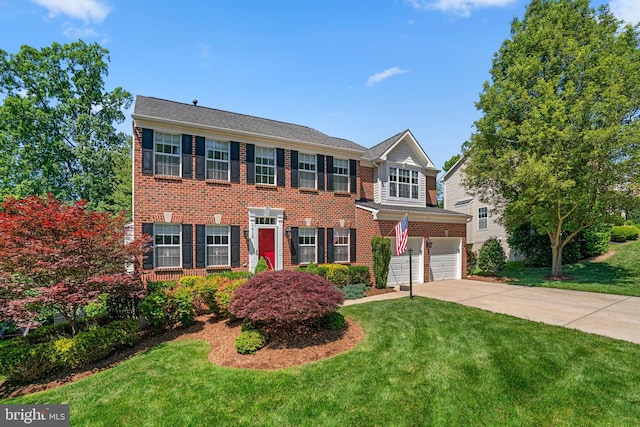 1412 Eagle Ridge Run, Bel Air, MD 21014 - colonial inspired home featuring brick siding, driveway, an attached garage, and a front yard