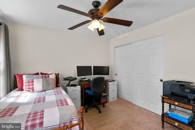 1412 Eagle Ridge Run, Bel Air, MD 21014 - bedroom featuring carpet flooring, a closet, an office area, and a ceiling fan