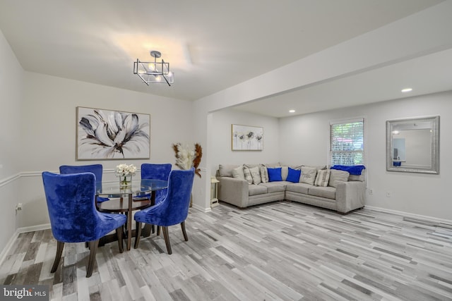 608 Budleigh Cir, Lutherville Timonium, MD 21093 - dining room with wood finished floors, a chandelier, and recessed lighting