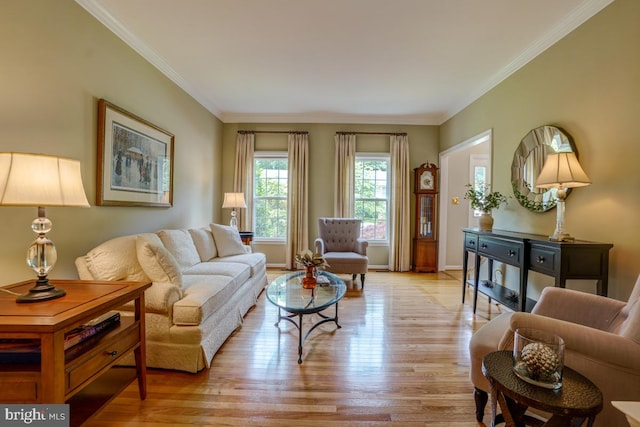 20479 Quarterpath Trace Cir, Sterling, VA 20165 - living area with light wood-type flooring, ornamental molding, and baseboards