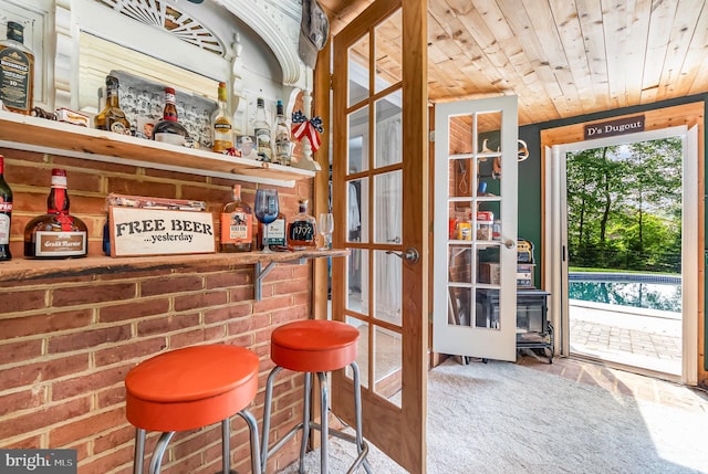2414 Laurel Bush Rd, Abingdon, MD 21009 - indoor dry bar with wooden ceiling and carpet
